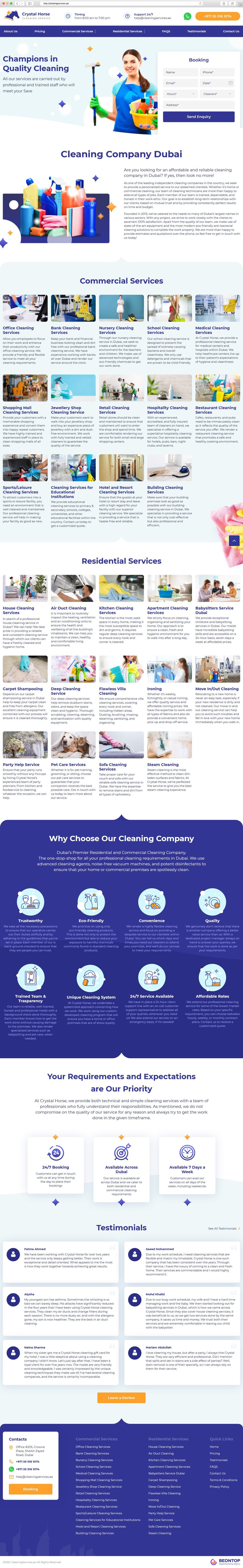 Пример дизайна Главной страницы клининговой компании