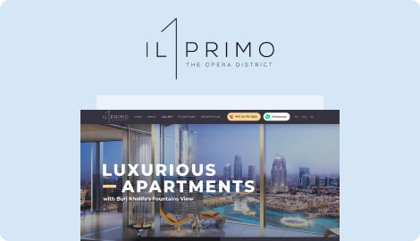 Раскрутка и создание сайта о новом небоскребе Il Primo в Дубае