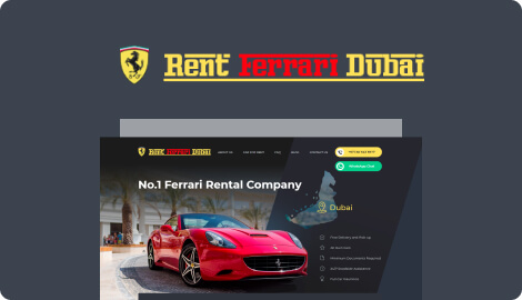 Создание и продвижение сайта www.rentferraridubai.ae в Дубае